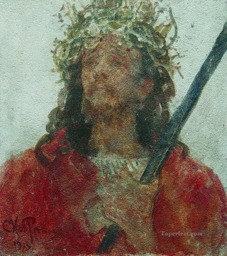 jesus Painting - jesus in a crown of thorns 1913 Ilya Repin